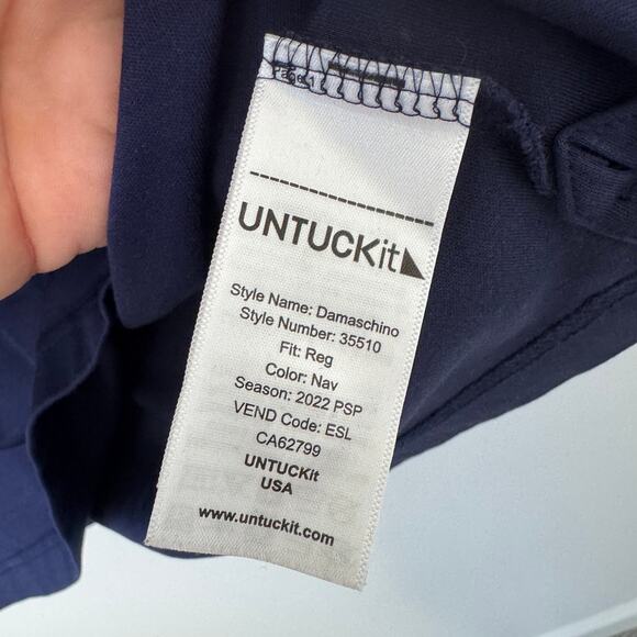 UNTUCKit Damaschino Navy Blue Polo Shirt XXL - Picture 4 of 8